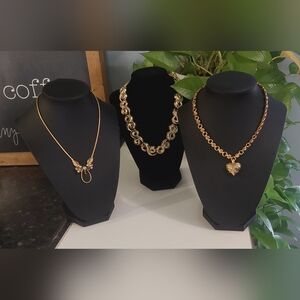 Jewelry Gold Tone Necklace Trio